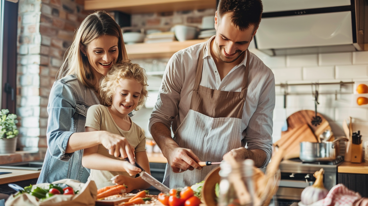 Різноманітні свіжі продукти для збалансованого харчування